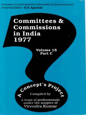 cover image of Committees and Commissions in India 1977